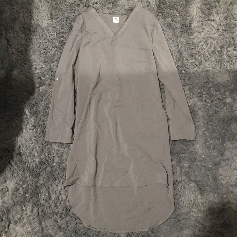 Grey Lightweight High-Low Dress